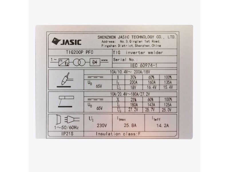 JASIC TIG 200P PFC AC/DC W218 welding machine, 200A, 230V 10