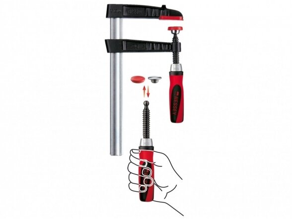 Ketaus spaustuvas Bessey TG100S14-2K su plastikine rankena, maks. spaudimo ilgis 1000 mm, žiočių gylis 140 mm 1 Ketaus spaustuvas Bessey TG100S14-2K su plastikine rankena, maks. spaudimo ilgis 1000 mm, žiočių gylis 140 mm 1