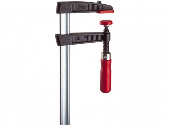 Cast iron clamp Bessey TG25B8 with wooden handle, max. clamping length 250 mm, throat depth 80 mm