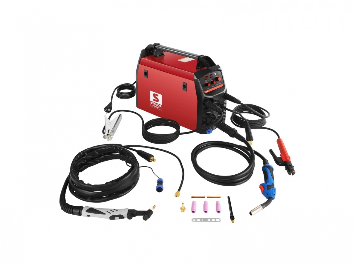 STAMOS S-MULTI 195 IGBT Kombinuotas suvirinimo aparatas, 195A, 230V, 0,5-10 mm STAMOS S-MULTI 195 IGBT Kombinuotas suvirinimo aparatas, 195A, 230V, 0,5-10 mm