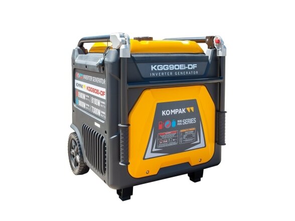 Kompak KGG90Ei-DF dvikuris trifazis inverterinis generatorius su ATS, 8.9 kW, 400/230V, benzinas / dujos Kompak KGG90Ei-DF dvikuris trifazis inverterinis generatorius su ATS, 8.9 kW, 400/230V, benzinas / dujos