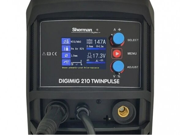 Komplektas - sinerginis suvirinimo aparatas Sherman DIGIMIG 210 TWINPULSE, 200A, 230V 3