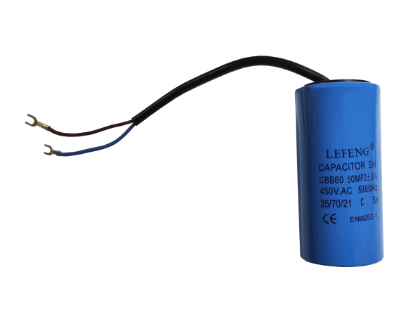 Kondensatorius darbinis elektros varikliui CBB60, 50ΜF, 450V AC, 50/60HZ Kondensatorius darbinis elektros varikliui CBB60, 50ΜF, 450V AC, 50/60HZ