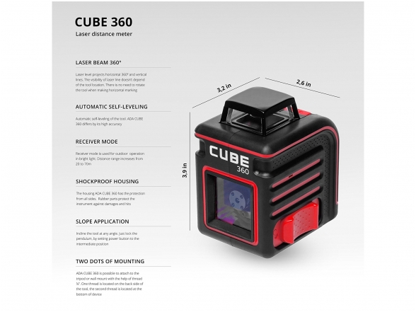 ADA Cube 360 Lazerinis nivelyras 8