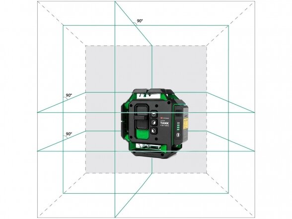 Lazerinis nivelyras ADA Instruments LaserTANK 4-360 GREEN Basic Edition, žalios spalvos spindulys, 4 linijos 360° 1