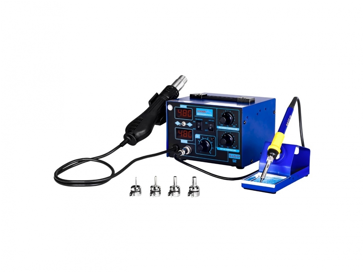 Soldering Station with Hot Air Gun S-LS-17 (480°C, 650W) and Soldering Iron (480°C, 75W) 4 Soldering Station with Hot Air Gun S-LS-17 (480°C, 650W) and Soldering Iron (480°C, 75W) 4