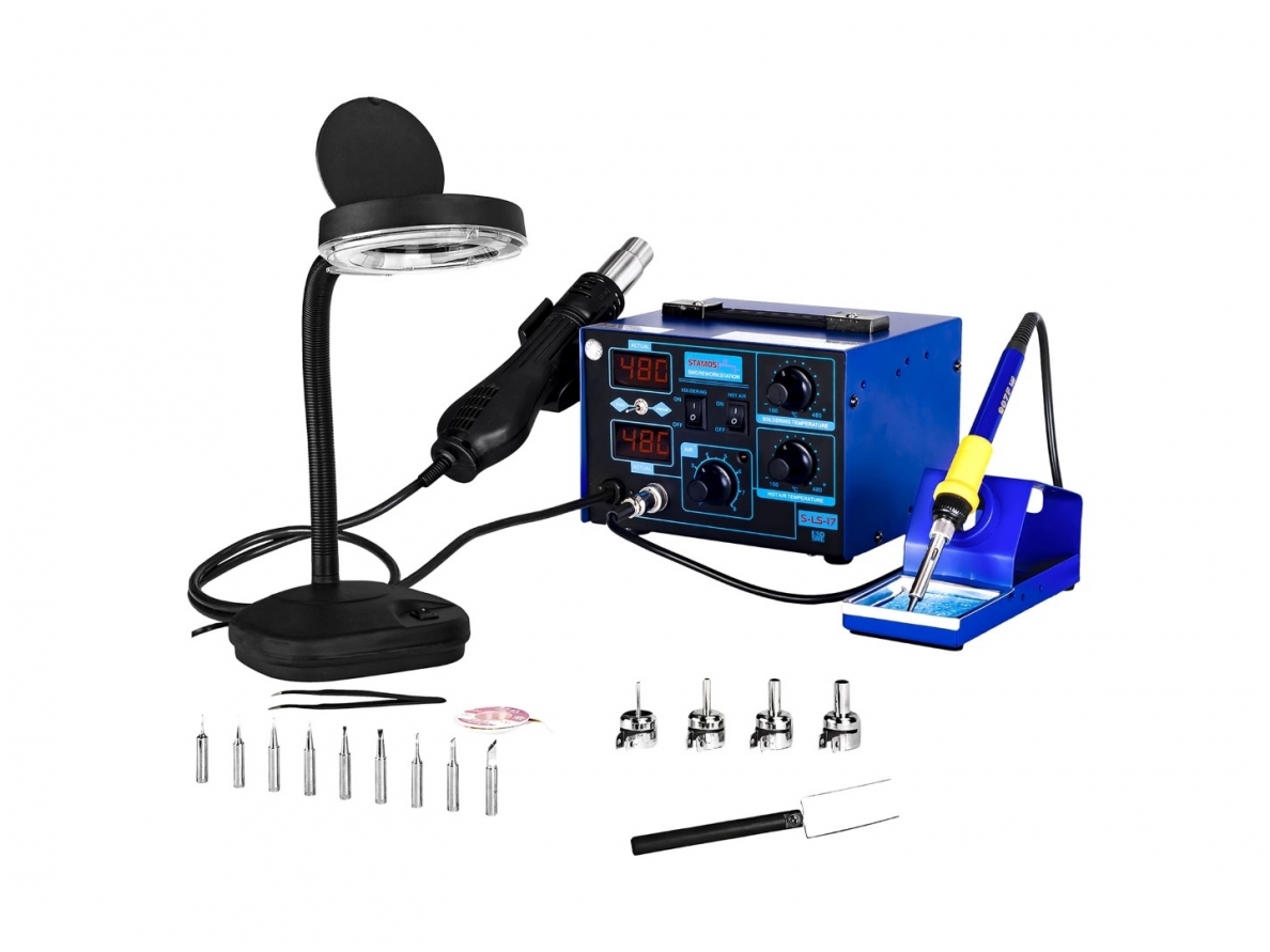 Soldering Station with Hot Air Gun S-LS-17 (480°C, 650W) and Soldering Iron (480°C, 75W)