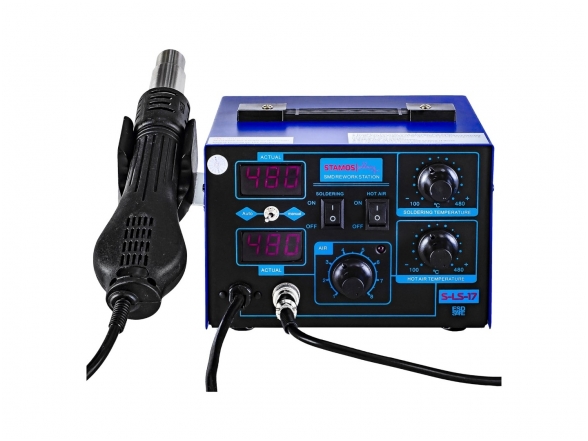 Soldering Station with Hot Air Gun S-LS-17 (480°C, 650W) and Soldering Iron (480°C, 75W) 1 Soldering Station with Hot Air Gun S-LS-17 (480°C, 650W) and Soldering Iron (480°C, 75W) 1