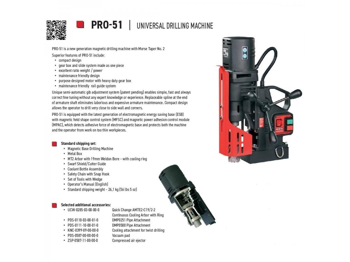Magnetinės gręžimo staklės PRO 51 /230V Promotech 1