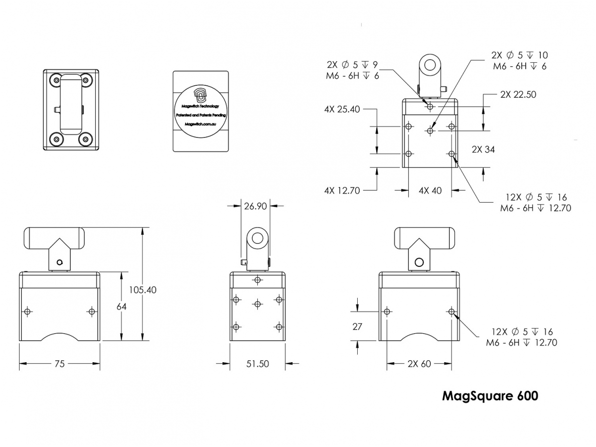 Магнит держатель Magsquare 8 Магнит держатель Magsquare 8