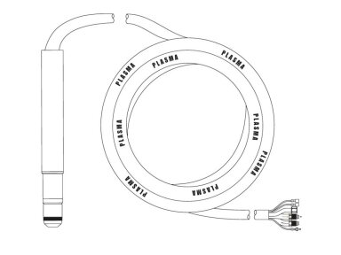 Машиный плазменный горелка 15м (Подключение 5/8”) [M250W], предназначена для плазменных резаков, работающих с горелками серии PT