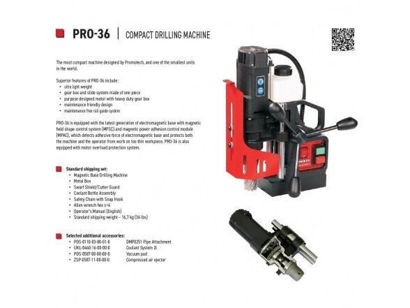 Magnetinės gręžimo staklės PRO 36 /230V Promotech 1 Magnetinės gręžimo staklės PRO 36 /230V Promotech 1
