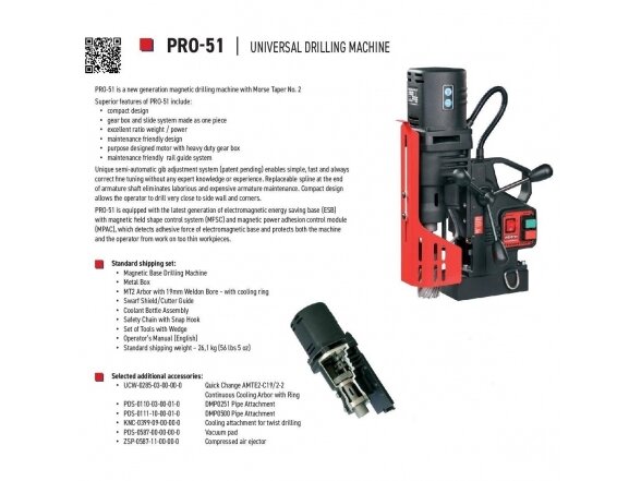 Magnetinės gręžimo staklės PRO 51 /230V Promotech 1