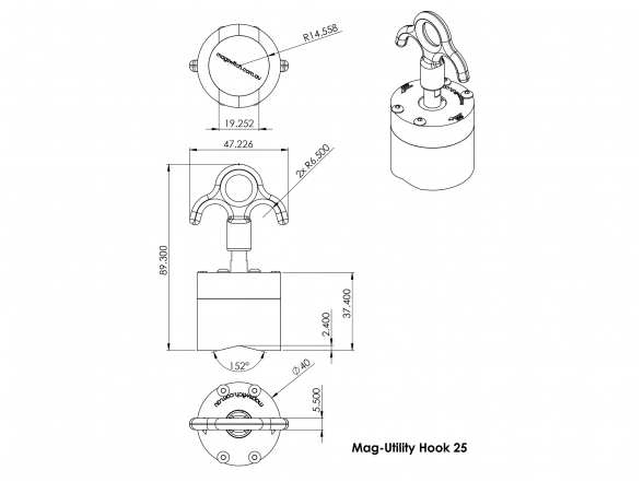 Магнитный крючок Mag-Utility Hook 8 Магнитный крючок Mag-Utility Hook 8