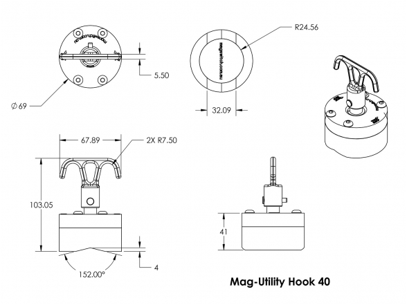Магнитный крючок Mag-Utility Hook 7