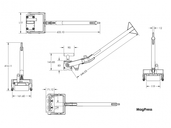 MagSwitch Mag Press MS/500 Magnetinis laikiklis suspaudimui / išlyginimui 4 MagSwitch Mag Press MS/500 Magnetinis laikiklis suspaudimui / išlyginimui 4