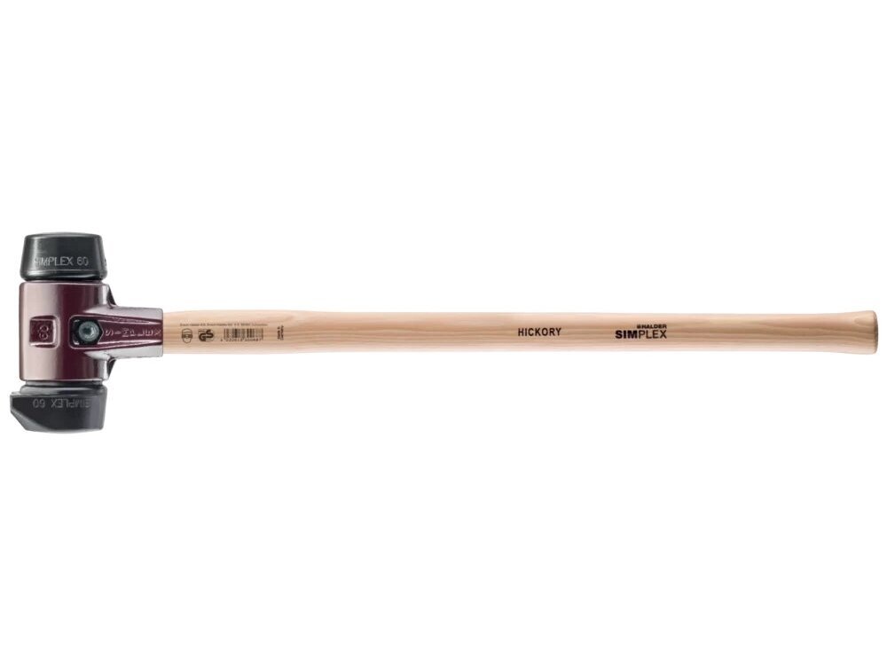 Soft mallet Halder Simplex with reinforced cast iron housing and hickory wood handle, rubber composite with “Stand-Up” function / rubber composite 1