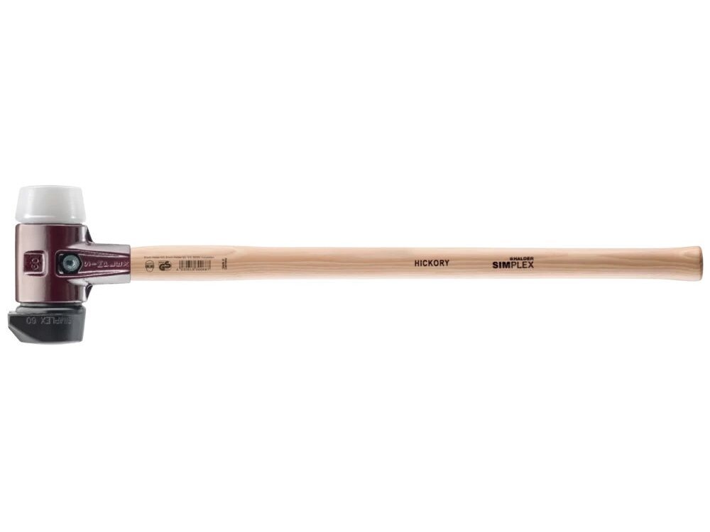 Soft-faced Halder Simplex mallet with reinforced cast iron housing and hickory wood handle, rubber composite with “Stand-Up” function / superplastic 1 Soft-faced Halder Simplex mallet with reinforced cast iron housing and hickory wood handle, rubber composite with “Stand-Up” function / superplastic 1
