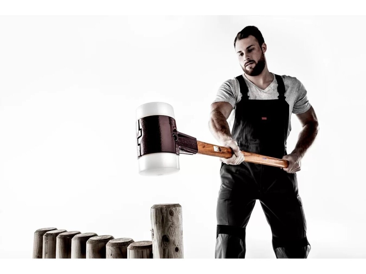 Halder soft-faced hammer with cast iron body and Hickory handle, 800mm, ⌀80mm, rubber / superplastic 13 Halder soft-faced hammer with cast iron body and Hickory handle, 800mm, ⌀80mm, rubber / superplastic 13