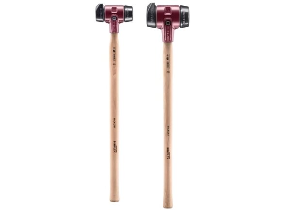 Soft mallet Halder Simplex with reinforced cast iron housing and hickory wood handle, rubber composite with “Stand-Up” function / rubber composite