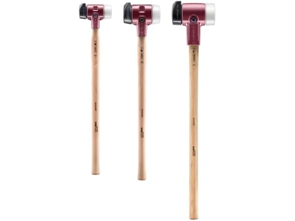 Soft-faced Halder Simplex mallet with reinforced cast iron housing and hickory wood handle, rubber composite with “Stand-Up” function / superplastic Soft-faced Halder Simplex mallet with reinforced cast iron housing and hickory wood handle, rubber composite with “Stand-Up” function / superplastic