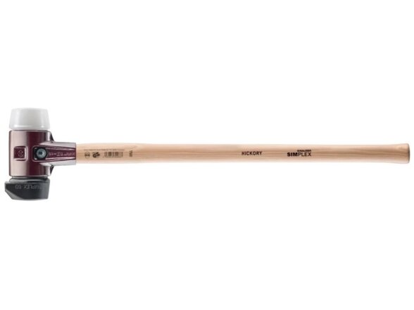 Soft-faced Halder Simplex mallet with reinforced cast iron housing and hickory wood handle, rubber composite with “Stand-Up” function / superplastic 1 Soft-faced Halder Simplex mallet with reinforced cast iron housing and hickory wood handle, rubber composite with “Stand-Up” function / superplastic 1