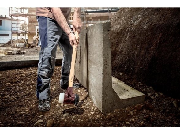 Halder soft-faced hammer with cast iron body and Hickory handle, 800mm, ⌀80mm, rubber / superplastic 10