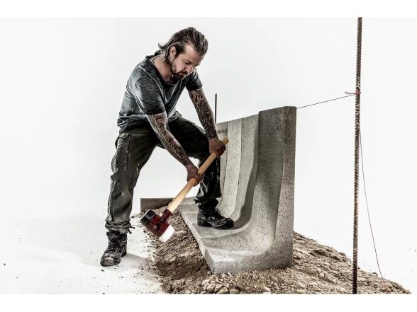 Halder soft-faced hammer with cast iron body and Hickory handle, 800mm, ⌀80mm, rubber / superplastic 11