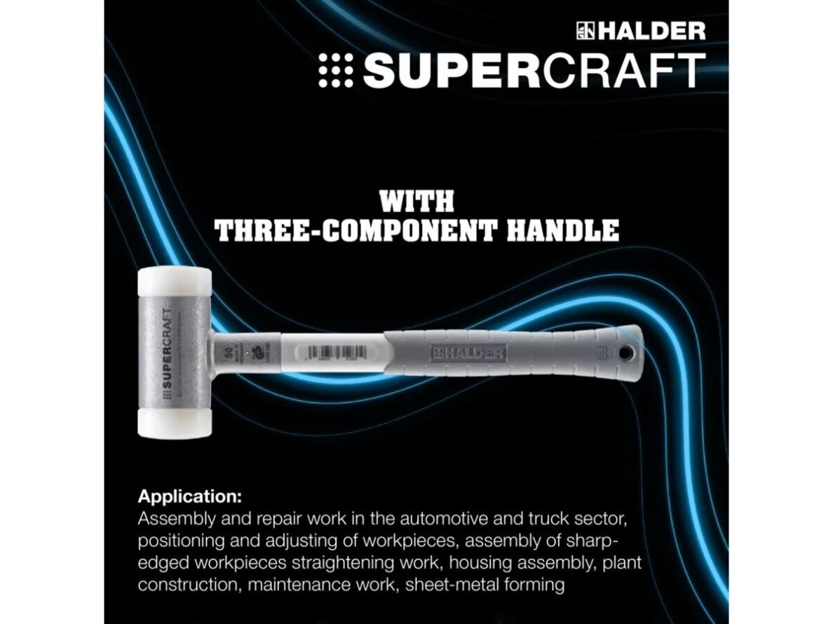 Безотбойный молоток Supercraft с трехкомпонентной рукояткой, Ø40-60mm, нейлон 2 Безотбойный молоток Supercraft с трехкомпонентной рукояткой, Ø40-60mm, нейлон 2