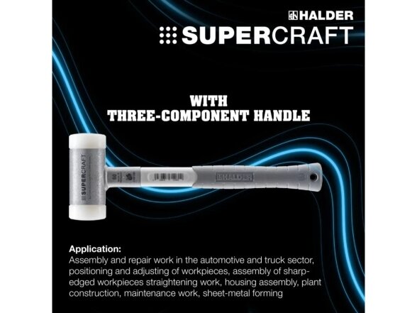 Безотбойный молоток Supercraft с трехкомпонентной рукояткой, Ø40-60mm, нейлон 2 Безотбойный молоток Supercraft с трехкомпонентной рукояткой, Ø40-60mm, нейлон 2