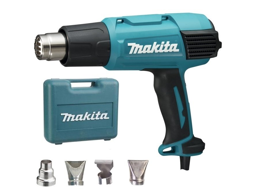 Orapūtė Makita HG6031VK + antgaliai ir lagaminas, 1800W, reguliuojama temperatūra Orapūtė Makita HG6031VK + antgaliai ir lagaminas, 1800W, reguliuojama temperatūra