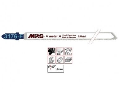 Metal saw blade MPS 3176-F, 132 mm, 16-25 TPI, 2 pcs., extra long blades Metal saw blade MPS 3176-F, 132 mm, 16-25 TPI, 2 pcs., extra long blades