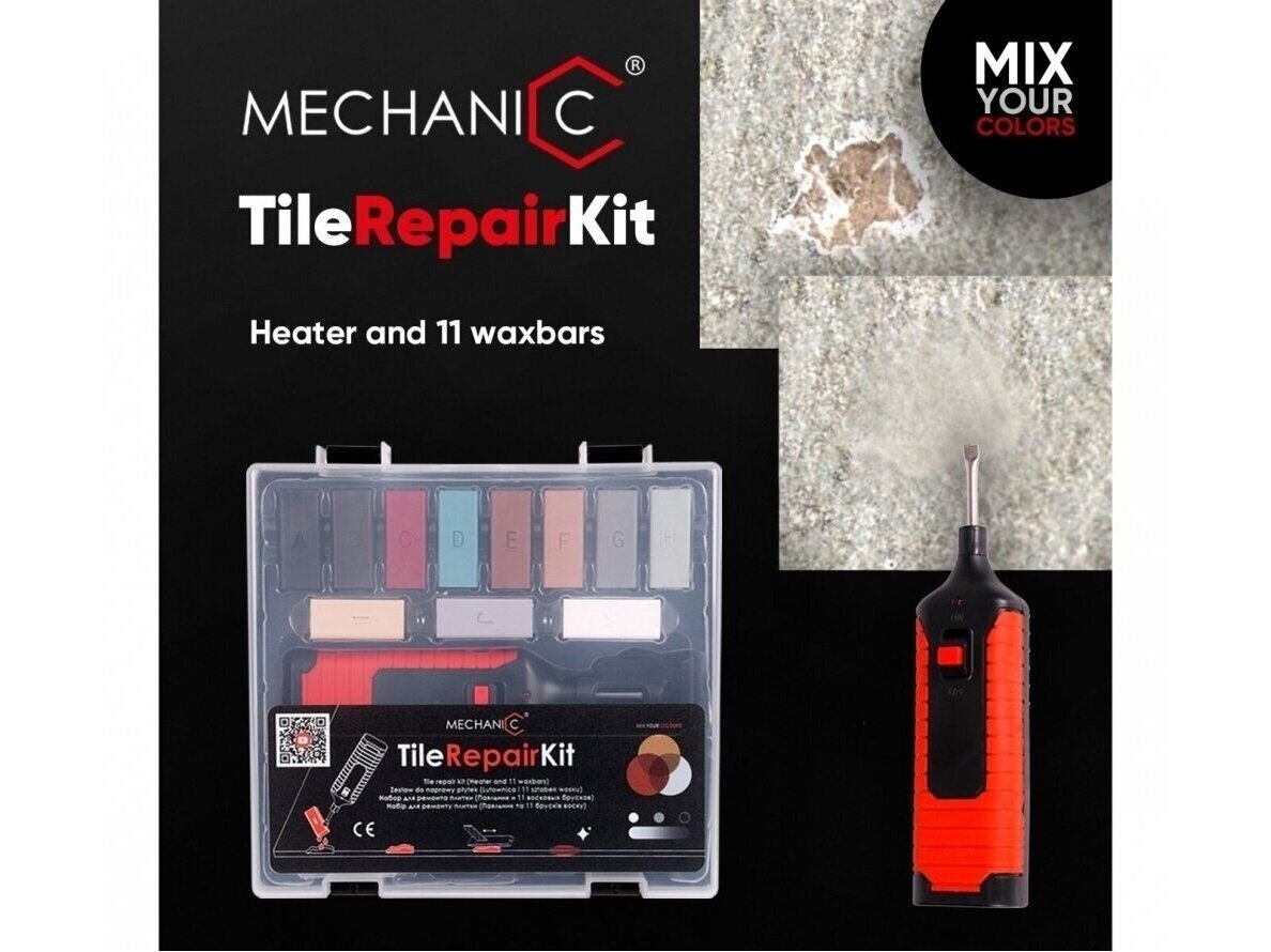Plytelių remonto komplektas Mechanic TileRepairKit - restauruoja pažeistus paviršius 1 Plytelių remonto komplektas Mechanic TileRepairKit - restauruoja pažeistus paviršius 1