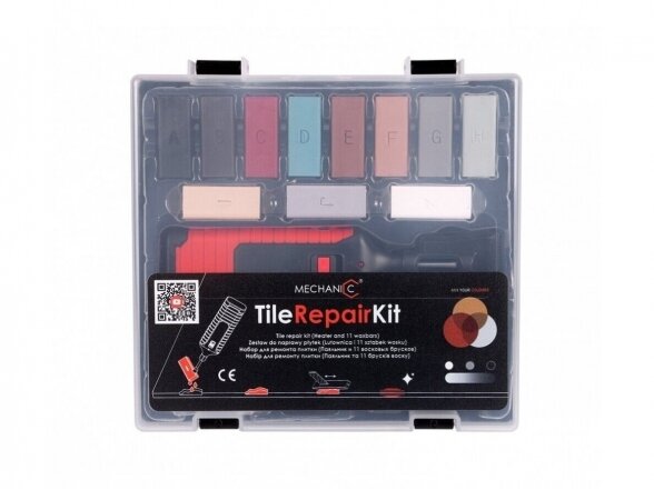 Plytelių remonto komplektas Mechanic TileRepairKit - restauruoja pažeistus paviršius Plytelių remonto komplektas Mechanic TileRepairKit - restauruoja pažeistus paviršius