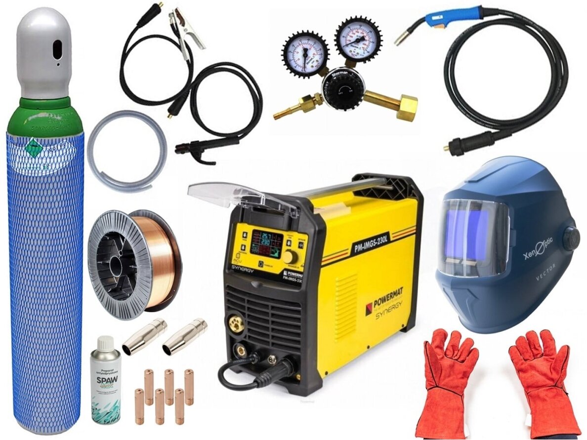 Powermat komplektas - sinerginis pusautomatis PM-IMGS-230L SYNERGY, 230A, 230V, MIG/MAG/MMA/LIFT-TIG 10 Powermat komplektas - sinerginis pusautomatis PM-IMGS-230L SYNERGY, 230A, 230V, MIG/MAG/MMA/LIFT-TIG 10
