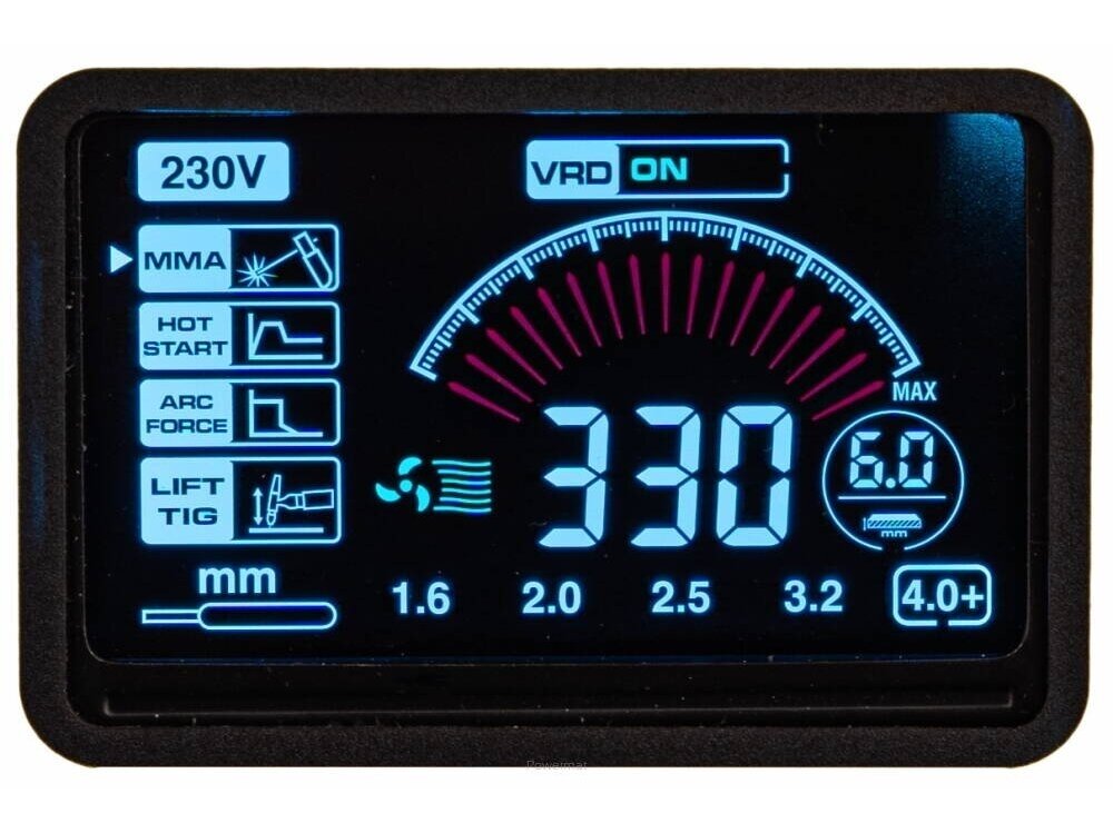 Powermat suvirinimo aparatas MMA PM-IMGT-330S LCD, 330A, 230V 10 Powermat suvirinimo aparatas MMA PM-IMGT-330S LCD, 330A, 230V 10