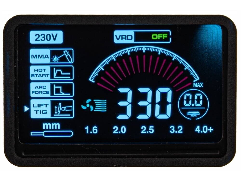 Powermat suvirinimo aparatas MMA PM-IMGT-330S LCD, 330A, 230V 12 Powermat suvirinimo aparatas MMA PM-IMGT-330S LCD, 330A, 230V 12