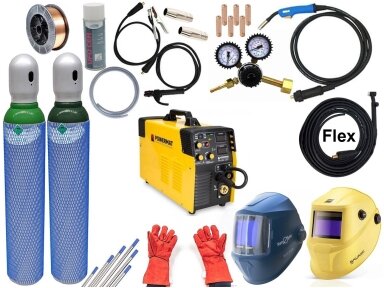 Powermat set - semi-automatic welder PM-IMG-220T, 220A, 230V, MIG/MAG/TIG/MMA Powermat set - semi-automatic welder PM-IMG-220T, 220A, 230V, MIG/MAG/TIG/MMA