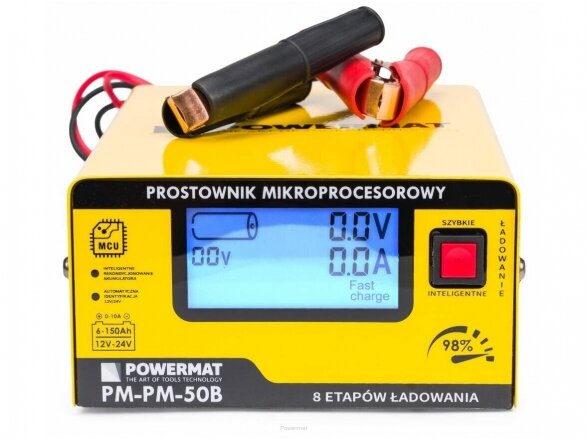 Powermat akumuliatorių įkroviklis 12/24V PM-PM-50B 1 Powermat akumuliatorių įkroviklis 12/24V PM-PM-50B 1