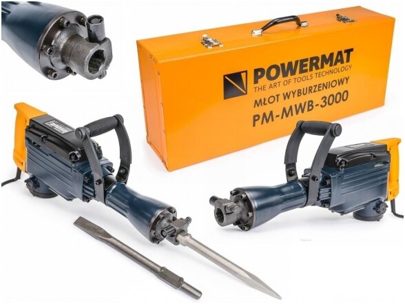 Powermat Demolition Hammer PM-MWB-3000, SDS-HEX, 3000W, 45J Powermat Demolition Hammer PM-MWB-3000, SDS-HEX, 3000W, 45J