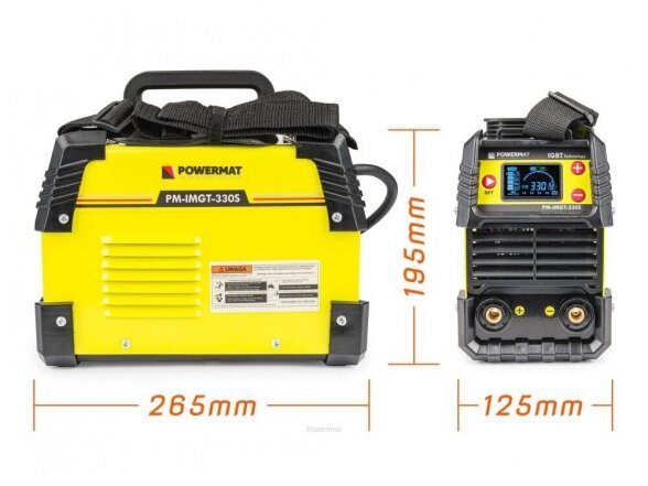 Powermat suvirinimo aparatas MMA PM-IMGT-330S LCD, 330A, 230V 6 Powermat suvirinimo aparatas MMA PM-IMGT-330S LCD, 330A, 230V 6