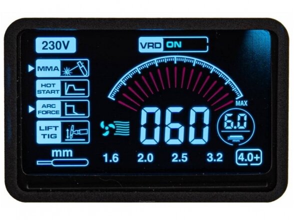 Powermat suvirinimo aparatas MMA PM-IMGT-330S LCD, 330A, 230V 8 Powermat suvirinimo aparatas MMA PM-IMGT-330S LCD, 330A, 230V 8