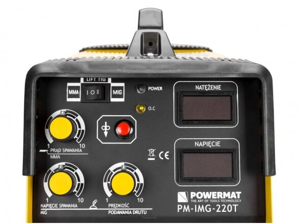Powermat suvirinimo pusautomatis PM-IMG-220T, 220A, 230V, MIG/MAG/TIG/MMA 10