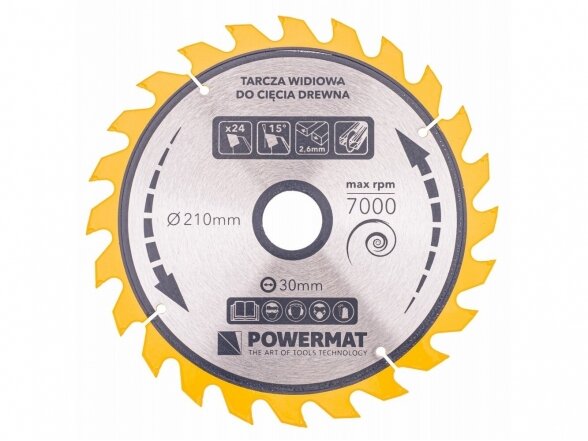 Powermat TDD-210x30x24Z diskas medienai 210x30 24 dantys 1