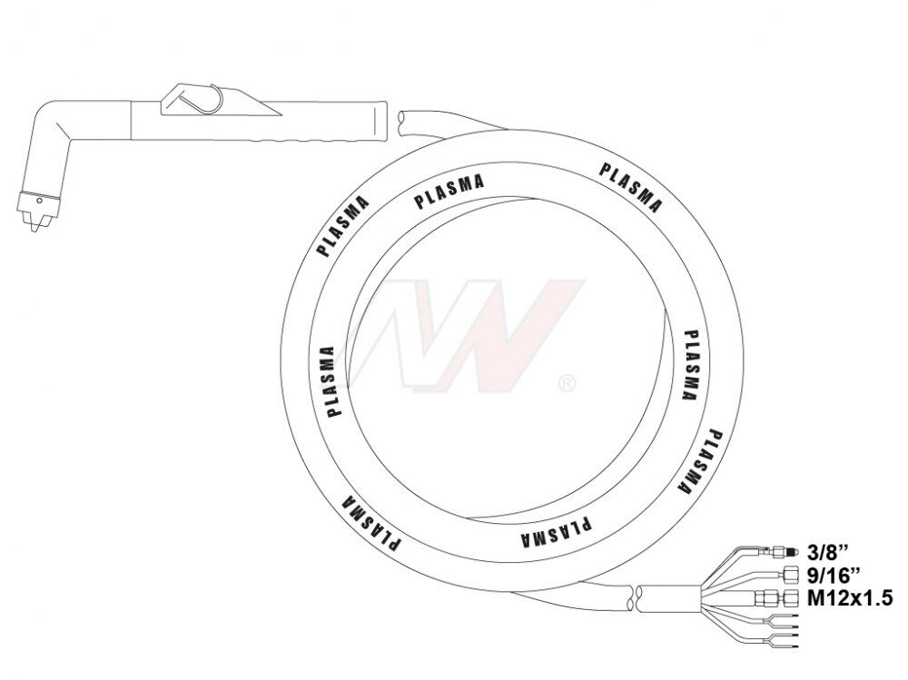 Handheld Torch for Plasma Cutting 6m [D12000], for OTC® Plasma Cutting Machines