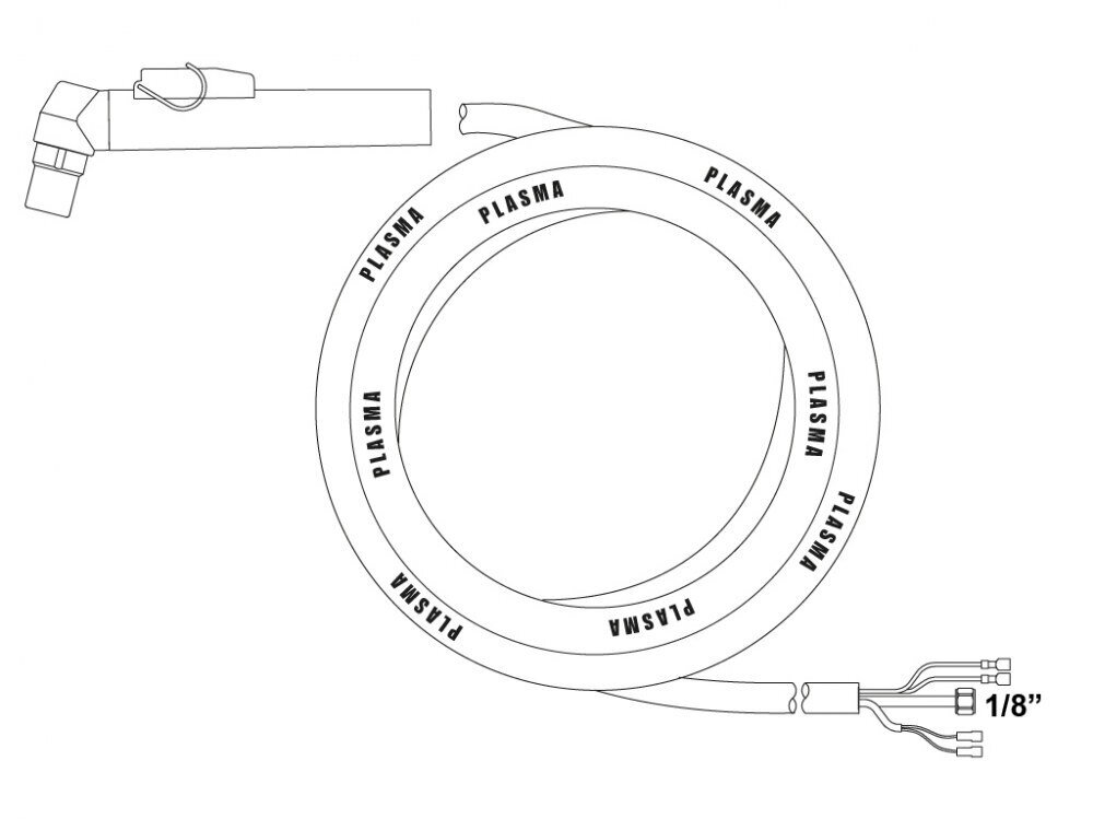 Handheld plasma cutting torch 6m (connection 1/8”) [P50], designed for CEBORA® plasma cutting machines
