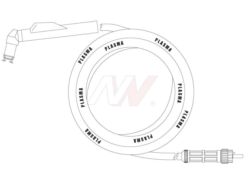 Hand torch for plasma cutting CP160 6m (central connector), for CEBORA® plasma cutting machines Hand torch for plasma cutting CP160 6m (central connector), for CEBORA® plasma cutting machines