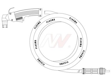 Handheld torch for plasma cutting 6m (central pin) [EX40/60], for EWS® / LINCOLN® plasma cutting machines
