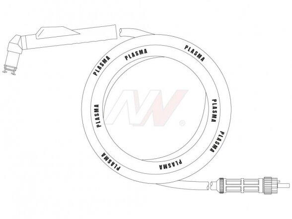 Hand torch for plasma cutting CP160 6m (central connector), for CEBORA® plasma cutting machines Hand torch for plasma cutting CP160 6m (central connector), for CEBORA® plasma cutting machines