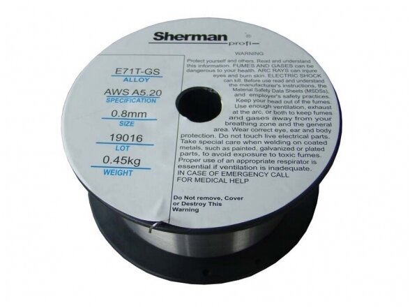 Sherman FLUX Savisauge miltelinė viela 0.8 (0,45 kg) Sherman FLUX Savisauge miltelinė viela 0.8 (0,45 kg)